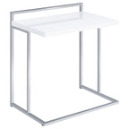 Coaster Home Furnishings Dani Rectangular Snack Table with Metal Base White and Chrome