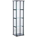 Cyclamen 4shelf Glass Curio Cabinet Black and Clear