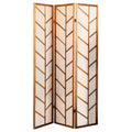 Mila Foldable 3panel Screen Walnut and Linen