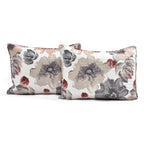Full/Queen Coral Grey Flowers Lightweight Polyester Microfiber Quilt Set