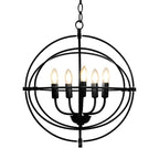 5 Light Brass Rustic Industrial Rotating Metal Chandelier