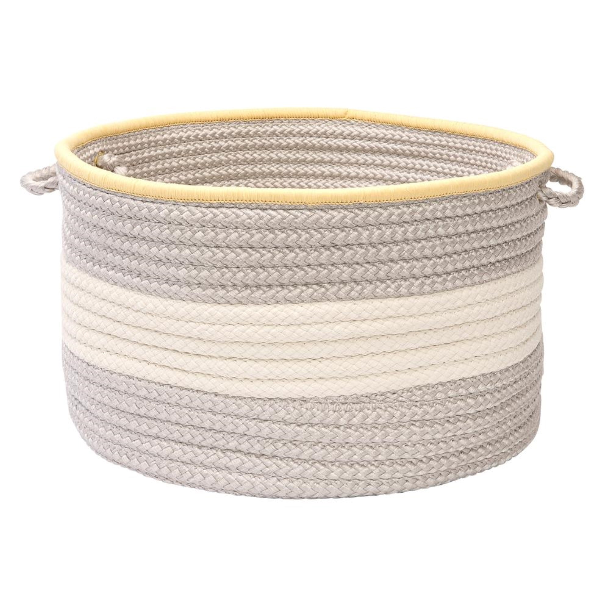 Color Block Round Basket Utility Basket, 18 By 12-Inch, Shadow Black/Yellow