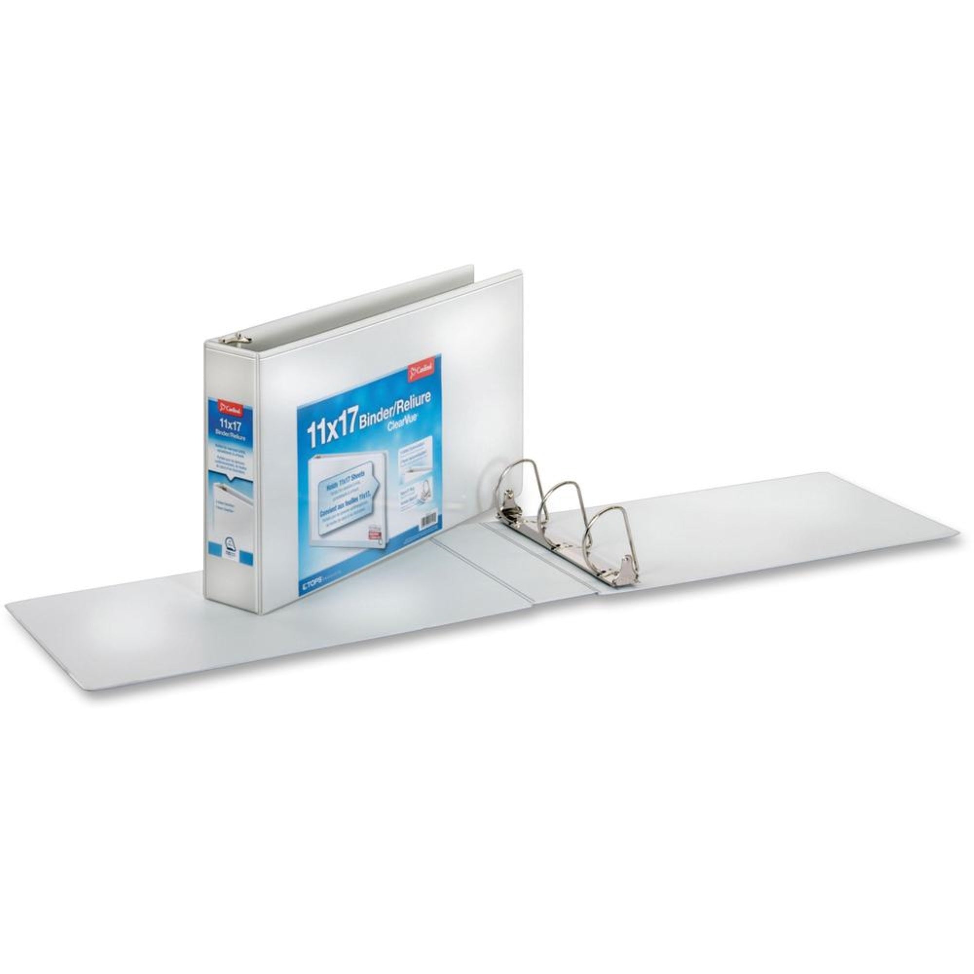 Cardinal Clearvue Overlay Tabloid D-Ring Binders - 3 Binder Capacity - Tabloid - 11 X 17 Sheet Size - 725 Sheet Capacity - 3 1/1