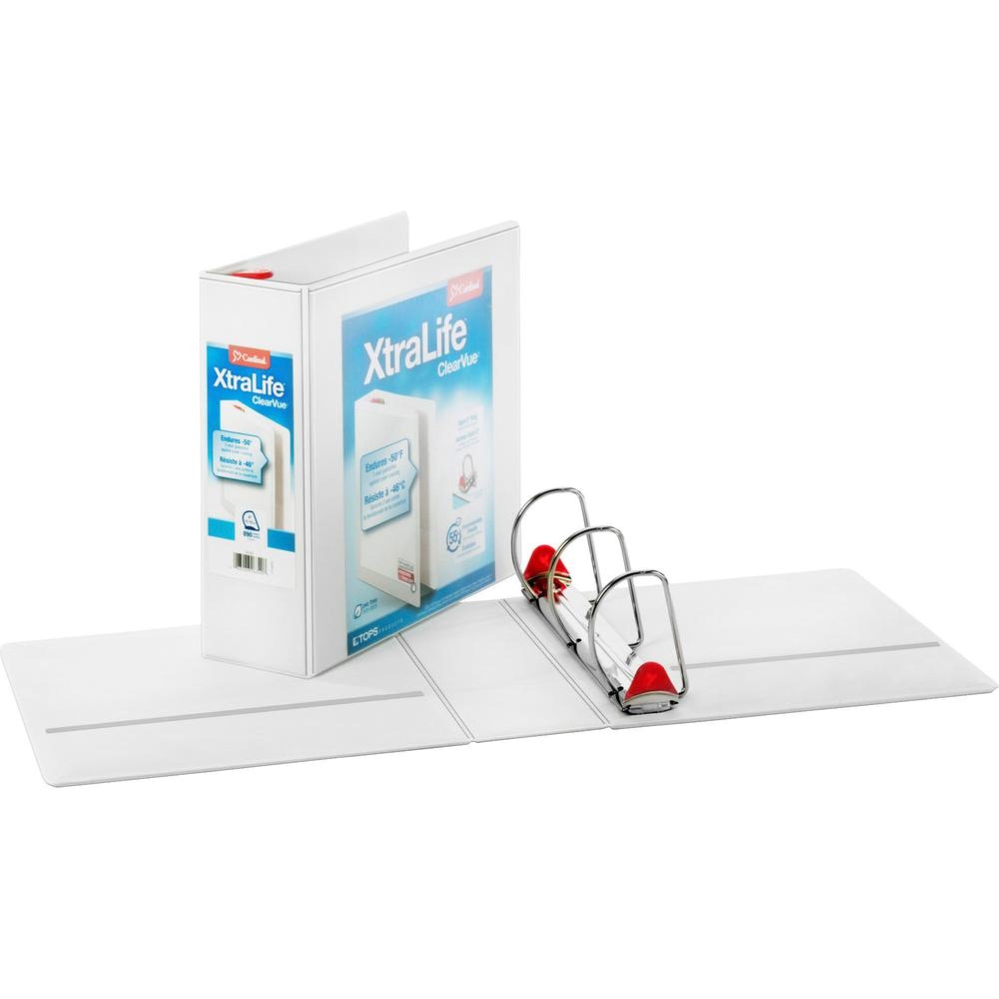 Cardinal Xtralife Clearvue Locking Slant-D Binders - 4 Binder Capacity - Letter - 8 1/2 X 11 Sheet Size - 890 Sheet Capacity - 3