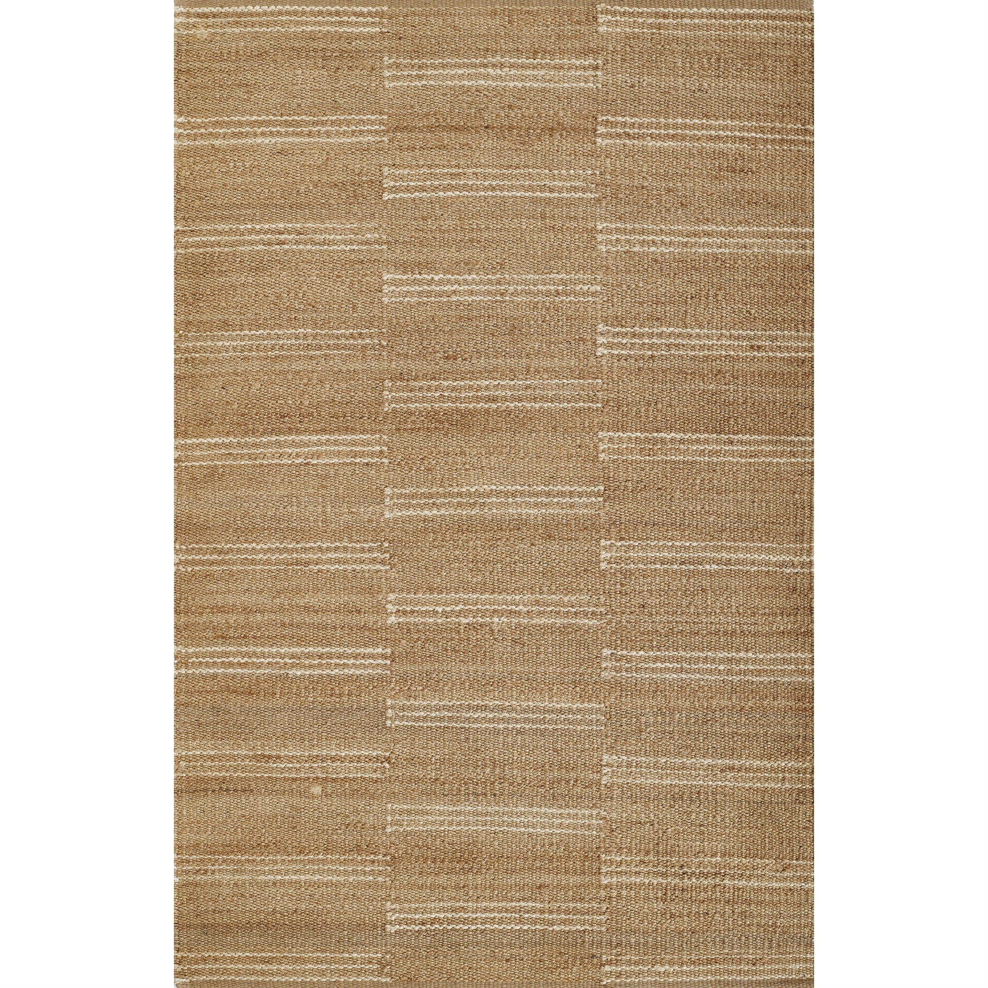 Erin Gates Crescent Striped 5 x 8 Area Rugs with Natural CRESCCRE-1NAT5080