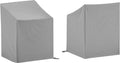 2 Piece Outdoor Dining Arm Chair Furniture Cover Set Gray - 2 Dining Arm Chairs