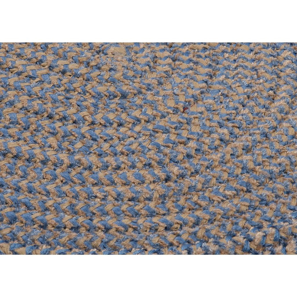 Softex Check Braided Rug, 4' X 6', Blue Ice Check