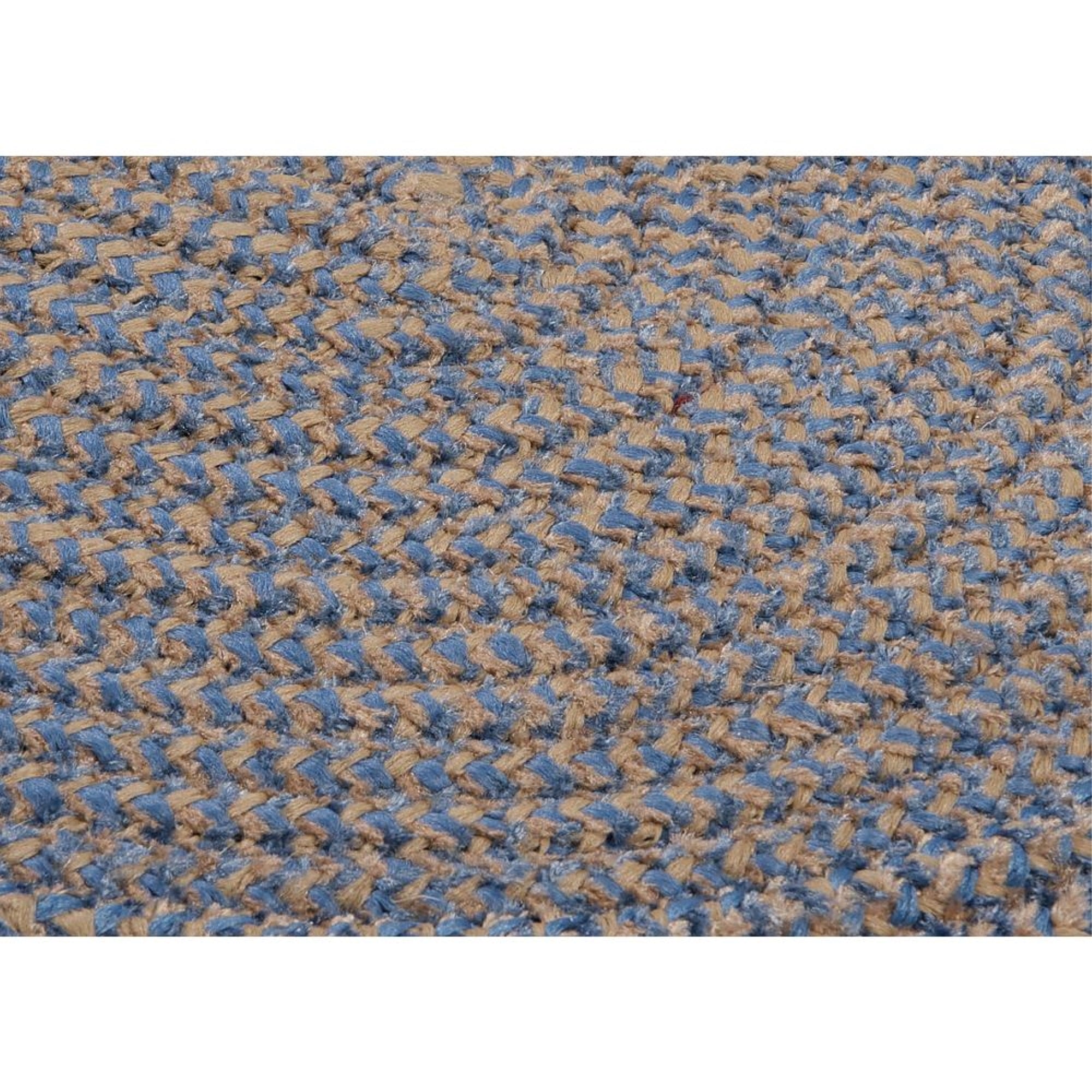 Softex Check Braided Rug, 4' X 6', Blue Ice Check