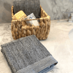 Bamboo Cotton Hand Towels - Viscose from Bamboo + Cotton - 2pk - Charcoal