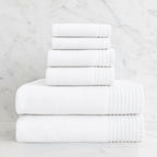 Bamboo Cotton Spa Towel Set - Viscose from Bamboo + Cotton - 6pc Set - Cloud