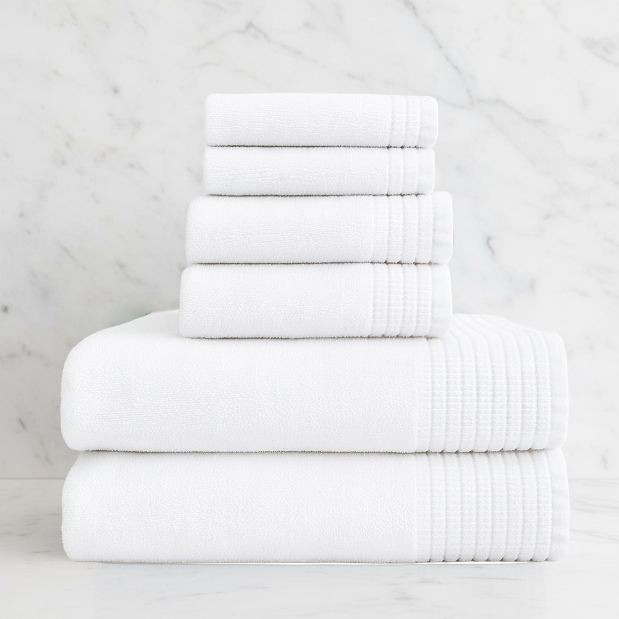 Bamboo Cotton Spa Towel Set - Viscose from Bamboo + Cotton - 6pc Set - Cloud