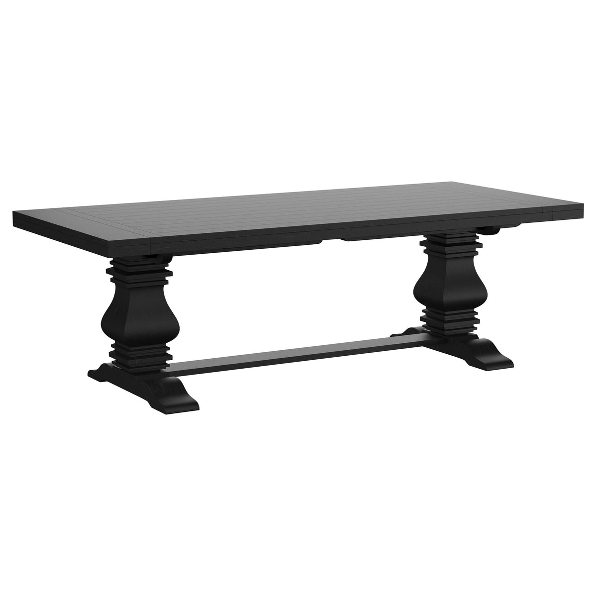 Coaster Florence 126-Inch Extendable Dining Table – Distressed Black Finish