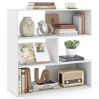 Concave Bookshelf with 3 Open Shelves and Anti-Tip Device