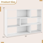 Geometric Bookshelf Set with 3 Open Shelves and Anti-Tip