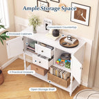 Console Table with 2 Drawers and Storage Cabinets