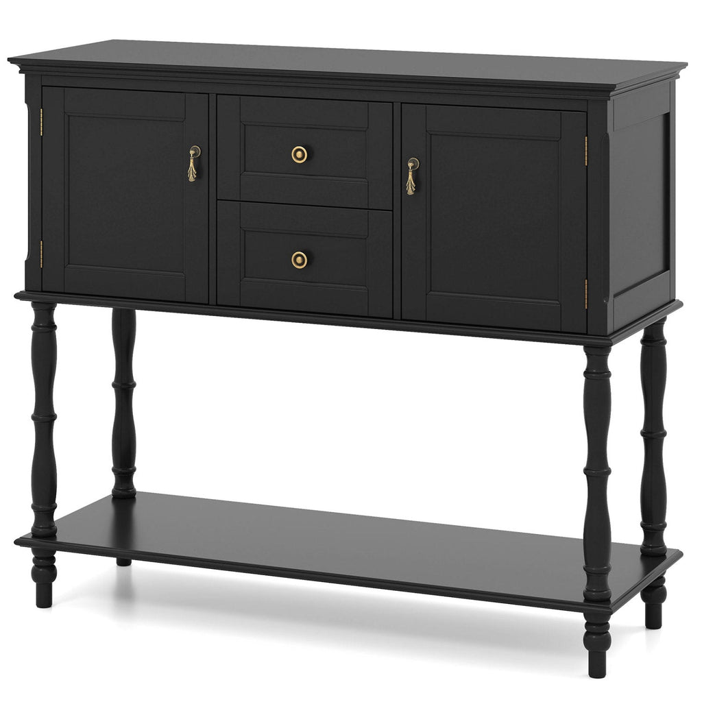 Console Table with 2 Drawers and Storage Cabinets