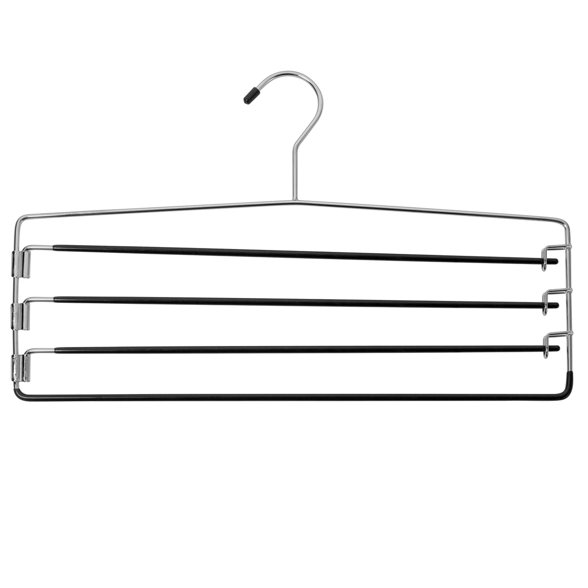 4-Tier Folding Pants Hanger with Non-Slip Padded Bars, Chrome Steel