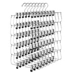 6-Tier Foldable Pants & Skirt Hanger with Adjustable Clips, 6-Pair Chrome Steel