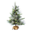 36 Inch  Frosted Myers Pine Tree Burlap Base