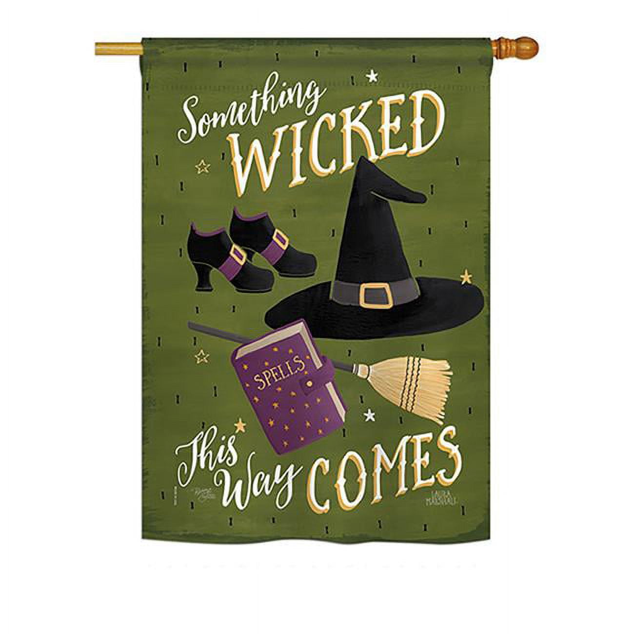 Breeze Decor Bd-Ho-H-112082-Ip-Bo-Ds02-Us 28 X 40 In. Seasonal Halloween Impressions Decorative Vertical House Flag - Something