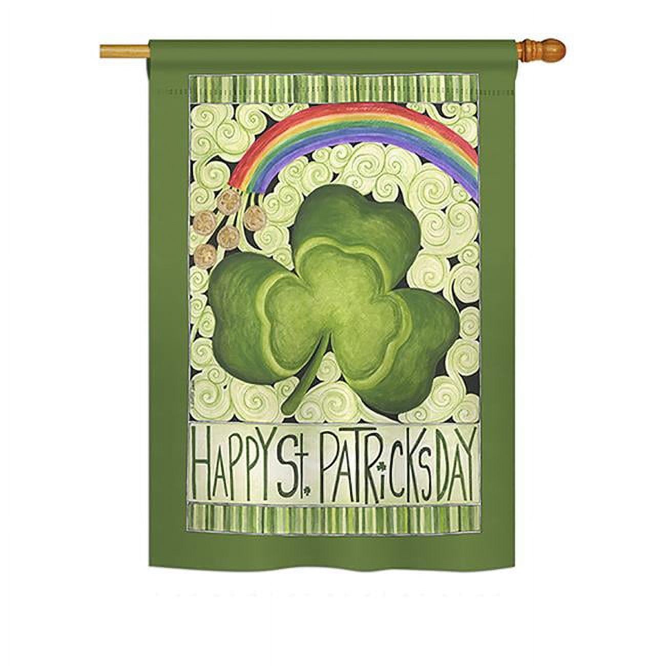 Breeze Decor Bd-Sa-H-102054-Ip-Bo-Ds02-Us 28 X 40 In. Seasonal St. Patrick Impressions Decorative Vertical House Flag - Happy St