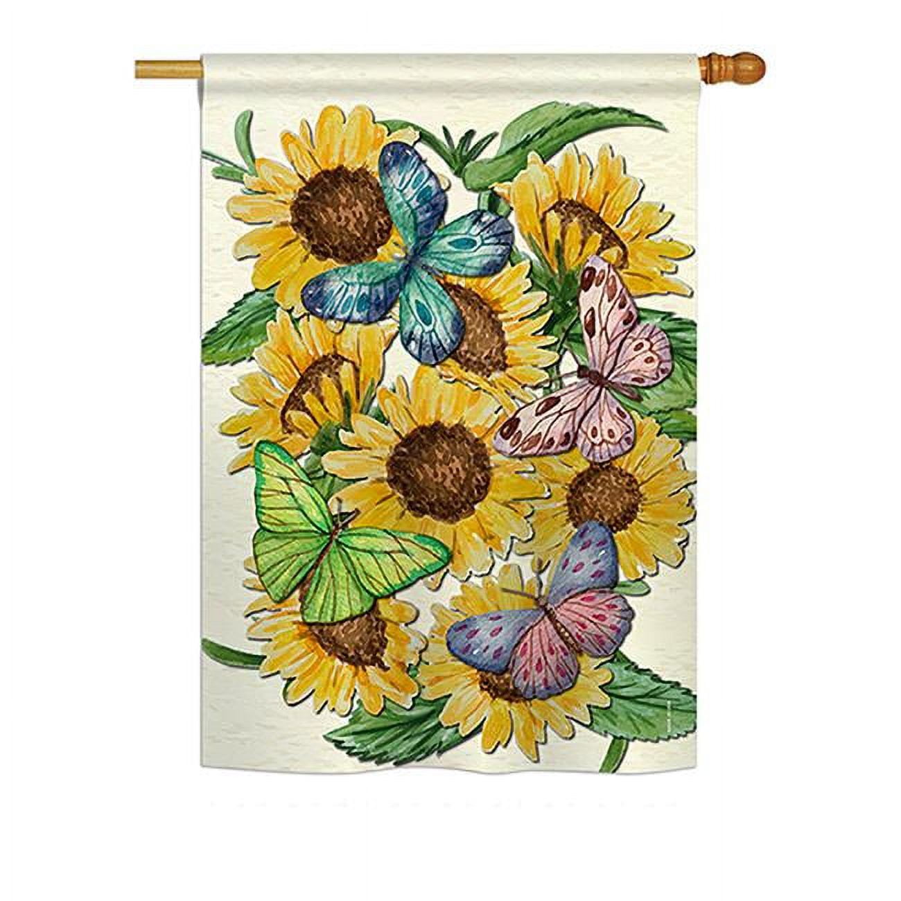 Breeze Decor Bd-Fl-H-104093-Ip-Bo-Ds02-Us 28 X 40 In. Everyday Floral Impressions Decorative Vertical House Flag - Butterflies O