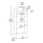 Gold Metal Display Rack Etagere Bookcase with 5 Faux Stone Storage Shelves