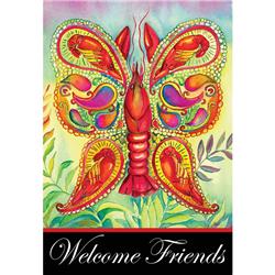 Dicksons 07090 Welcome Friends Crawfish Butterfly Flag - Large