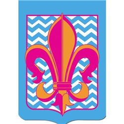 Dicksons 01549 Fleur De Lis With Blue Chevrons Double Applique Garden Flag