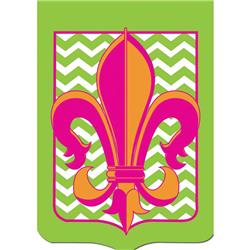 Dicksons 01550 Green Chevron Fleur De Lis Garden Flag