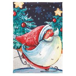 Dicksons M080041 Print Skating Santa Polyester Garden Flag