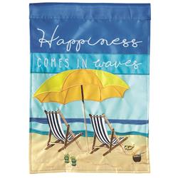 Dicksons M001086 29 X 42 In. Flag Double Applique Beach Chairs Happiness Polyester - Large