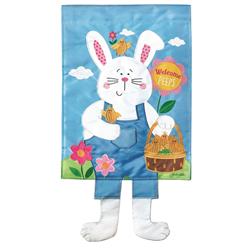 Dicksons M010125 13 X 24 In. Flag Double Applique Bunny Polyester Garden