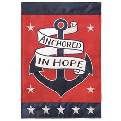 Dicksons M001095 29 X 42 In. Flag Double Applique Anchored In Hope Burlap - Large