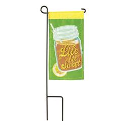 Dicksons M040066 4 X 8.5 In. Flag Double Applique Life Is Sweet Polyester Mini I Flag With Pole