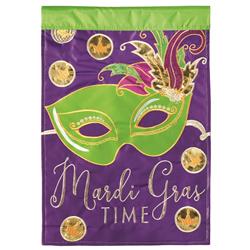 Dicksons M001099 29 X 42 In. Flag Double Applique Mardi Gras Time Polyester - Large