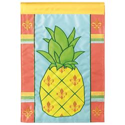 Dicksons M011106 13 X 18 In. Flag Double Applique Pineapple Fleur De Lis Polyester Grd