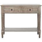 Console Accent Table Traditional Style Sofa Table in Distressed Cream
