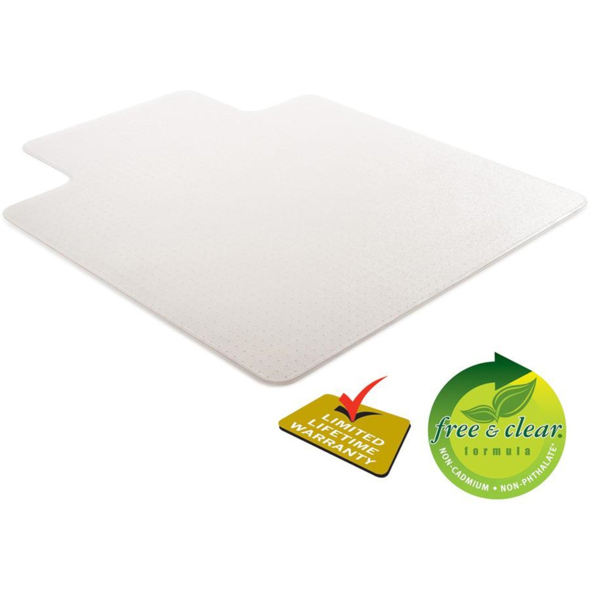 Deflecto Rollamat Frequent Use Chair Mat, Med Pile Carpet, Flat, 45 X 53, Wide Lipped, Clear