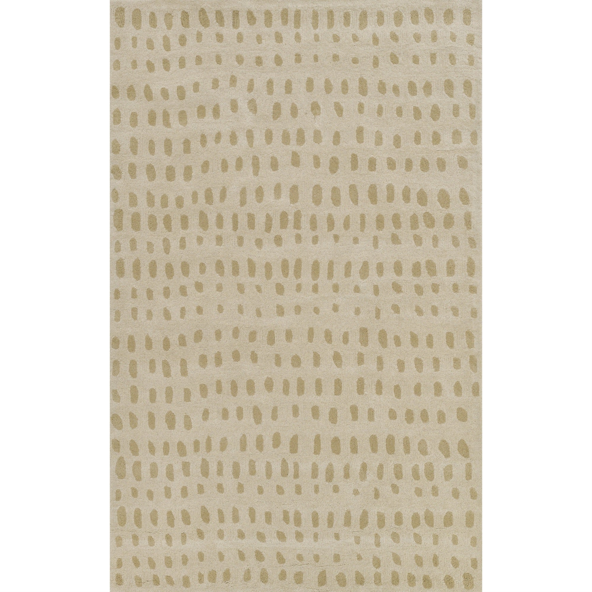 Novogratz Delmar Collection Wool Area Rug, Beige, 90 x 120 Size Mat for Living Room, Bedroom, Dining Room, Nursery, Hallways, 
