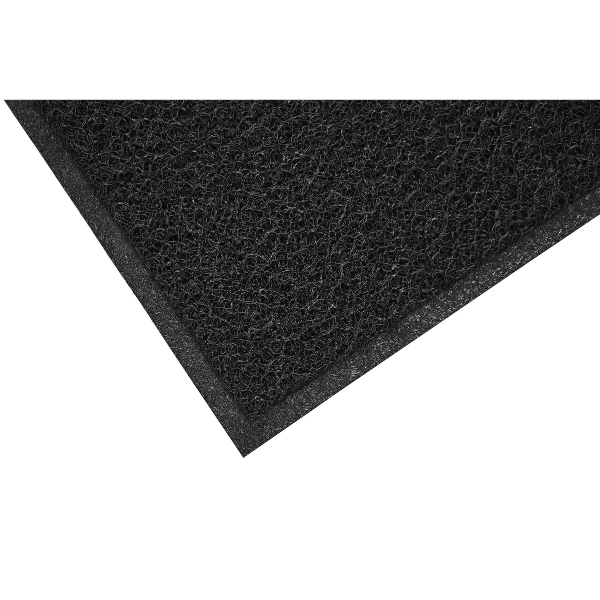 Spaghetti Mat Backed 3'x5' Crimped-Ends Black Scraper Mat