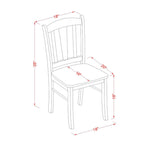 East West Furniture DLC-OAK-W Dublin Dining Chairs - Slat Back Wooden Seat Chairs, Set of 2, Oak