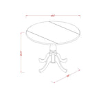 East West Furniture DLKE5-BCH-W 5 Piece Room Furniture Set Includes a Round Dining Table with Dropleaf and 4 Wood Seat Chairs, 42x42 Inch