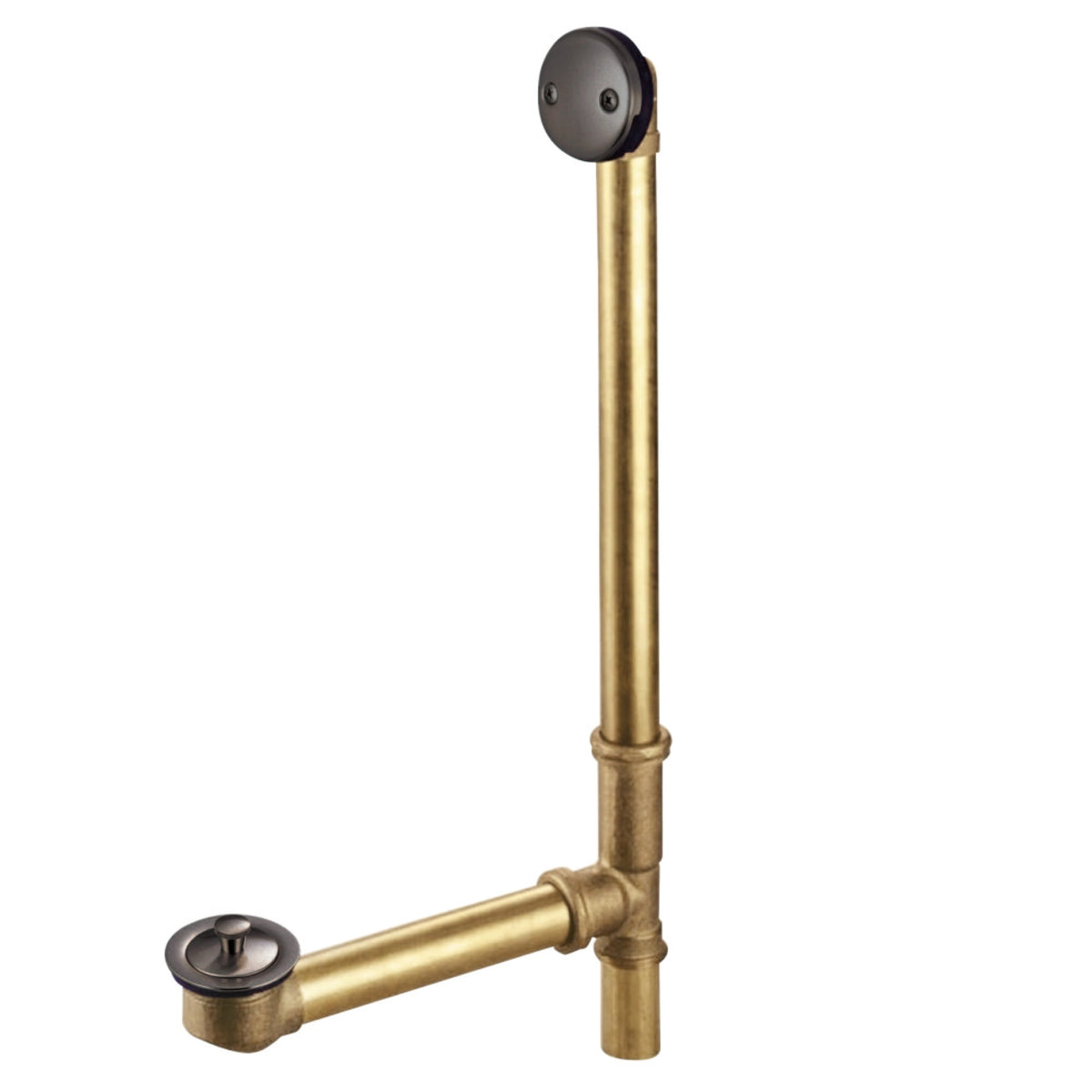 Kingston Brass Dll3185 18 Inch  Tub Waste And Overflow With Lift & Lock Drain, 20 Gauge, Oil Rubbed Bronze