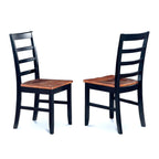 East West Furniture DLPF5-BCH-W 5 Piece Dinette Set for 4 Includes a Round Dining Room Table with Dropleaf and 4 Dining Chairs, 42x42 Inch, Black & Cherry