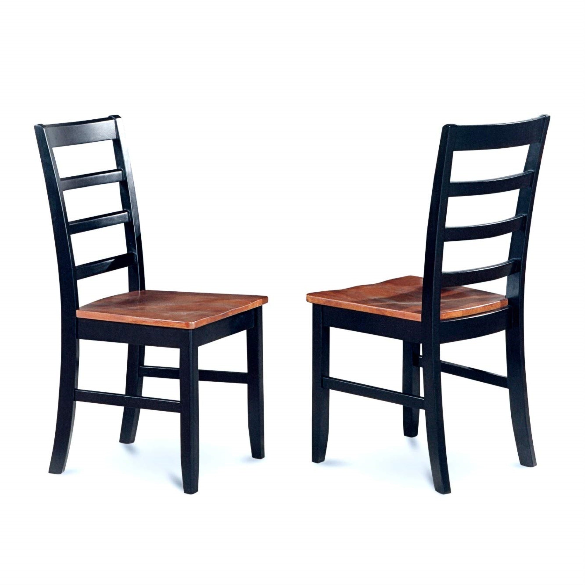 East West Furniture DLPF5-BCH-W 5 Piece Dinette Set for 4 Includes a Round Dining Room Table with Dropleaf and 4 Dining Chairs, 42x42 Inch, Black & Cherry
