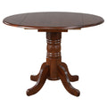 Sunset Trading Andrews 42 Round Drop Leaf Dining Table | Chestnut Brown | Seats 6
