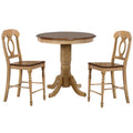 Sunset Trading Brook 3 Piece 36 Inch  Round Pub Table Set With Napoleon Stools | Counter Height Dining | Seats 4