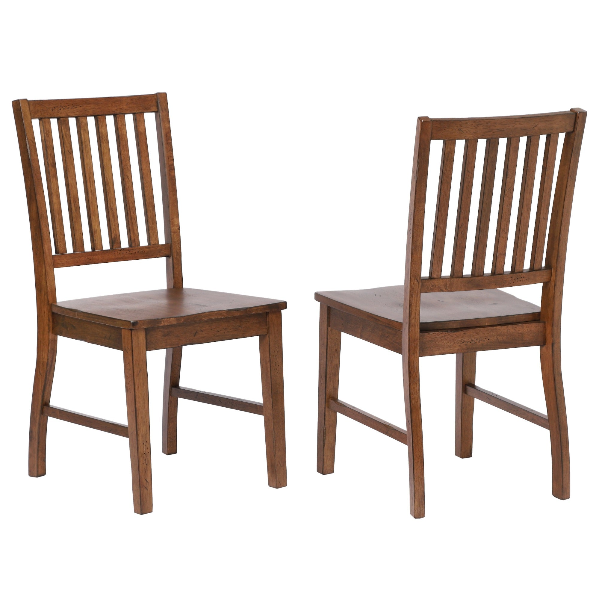 Sunset Trading Simply Brook Slat Back Dining Chair | Set of 2 | Amish Brown