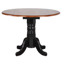 Sunset Trading Black Cherry Selections 42 Round Extendable Drop Leaf Dining Table | Antique Black and Cherry | Seats 6